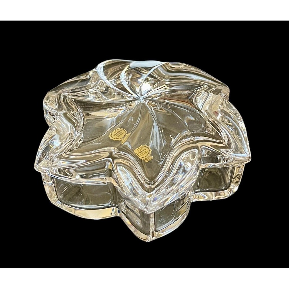 Vintage Full Lead Crystal Star Shaped Trinket‎ Dish w/ Lid Bavaria W. Germany - Picture 3 of 11